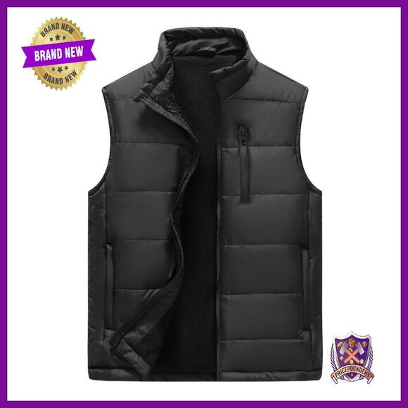 Men's Puffer Vest Lightweight Warm Windproof Outdoor Travel Hiking